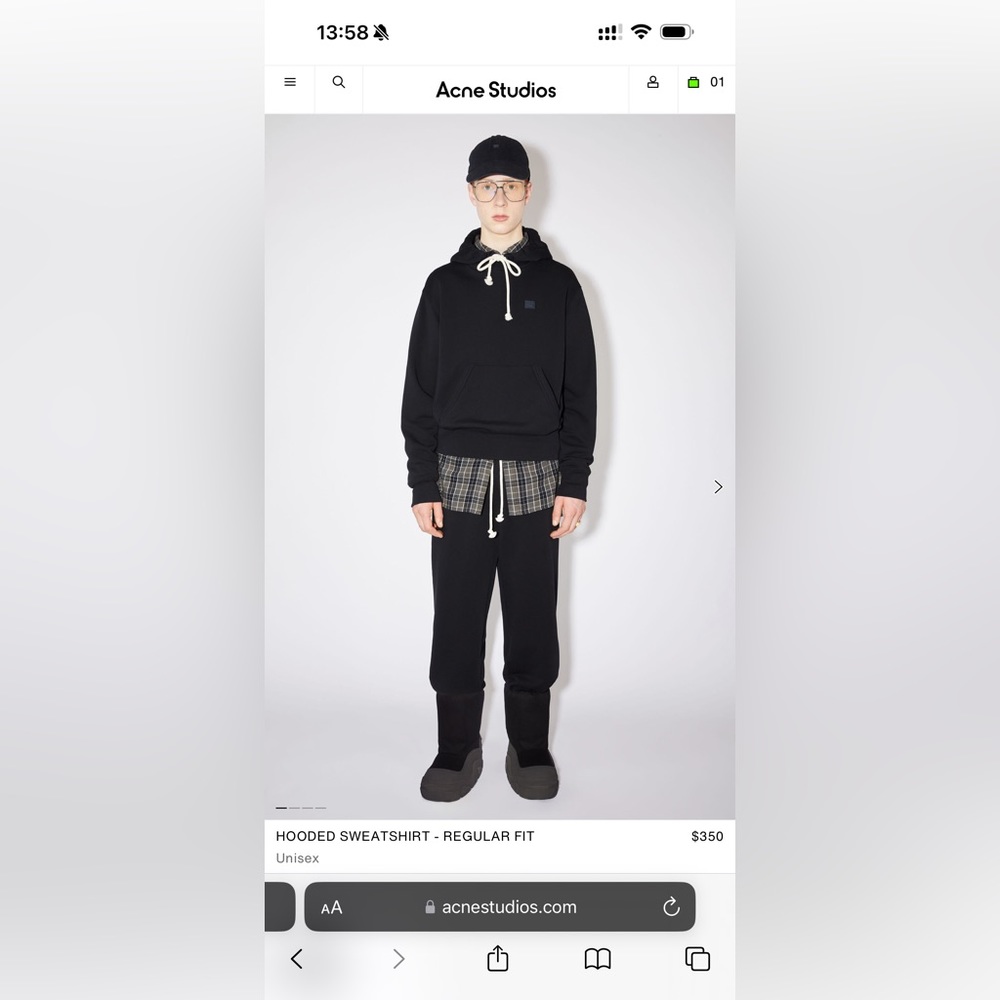 ACNE STUDIOS HOODED SWEATSHIRT - REGULAR FIT - Picture 6 of 7